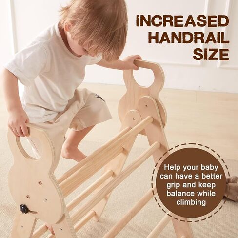 LVHERO 7 in 1 Pikler Triangle Set, Foldable Toddler Climbing Toys with Sliding Ramp & Climbing Arch Ramp, Wooden Montessori Climbing Set with Tent, Indoor Playground Jungle Gym for Kids Age 2-6 Years in Kuwait