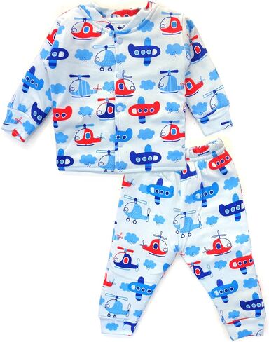 Simply Toddler Pajamas for Boys & Girls - 100% Organic Cotton Unisex child Outfits, 2 Piece Baby Long Sleeve clothes for kids in Saudi Arabia