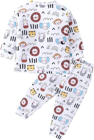 Simply Toddler Pajamas for Boys & Girls - 100% Organic Cotton Unisex child Outfits, 2 Piece Baby Long Sleeve clothes for kids in Saudi Arabia