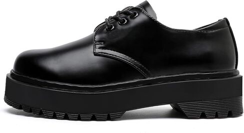 MEMON Womens Black Oxford Shoes,Vintage Oxford Platform Shoes for Women,Low Heel Lace up Chunky Platform Oxfords,Comfort Dress Shoes in Saudi Arabia