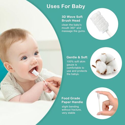 Baby Tongue Cleaning, 26-Pack Infant Baby Tougue Cleaner, Disposable Baby Gum Brush Newborn Mouth Cleaner Dental Care for 0-36 Month Baby in Saudi Arabia