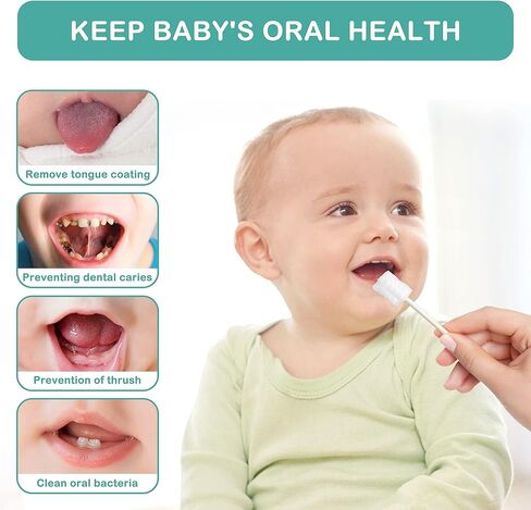 Baby Tongue Cleaning, 26-Pack Infant Baby Tougue Cleaner, Disposable Baby Gum Brush Newborn Mouth Cleaner Dental Care for 0-36 Month Baby in Saudi Arabia