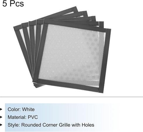 MECCANIXITY 5PCS PC Dust Filter, 120mmx120mm PVC Computer Case Cooler Dustproof Mesh Cover Fan Grills for Computer Chassis Speaker, White in Saudi Arabia