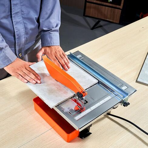 VEVOR7-inch 65Mn Steel Blade, Wet Tile Saw, 3500 RPM Induction Motor, Tile Cutter Wet Saw with Water Reservoir, 0-45 Degrees Miter Angle for Cutting Tiles and Stones, for DIY Enthusiasts in Saudi Arabia