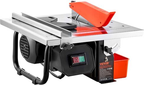 VEVOR7-inch 65Mn Steel Blade, Wet Tile Saw, 3500 RPM Induction Motor, Tile Cutter Wet Saw with Water Reservoir, 0-45 Degrees Miter Angle for Cutting Tiles and Stones, for DIY Enthusiasts in Saudi Arabia