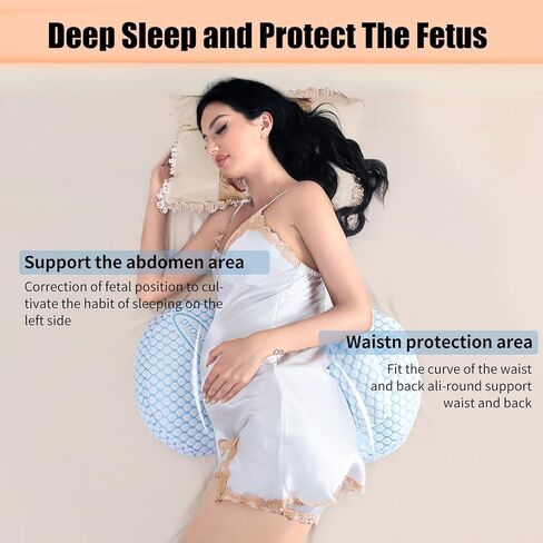 Pregnancy Pillow for Sleeping,Soft Pillows for Pregnancy Side Sleeper,Maternity Pillow,Small Body Pillow Support for Back,Belly,HIPS,Legs with Detachable and Adjustable Pillow Cover in Saudi Arabia
