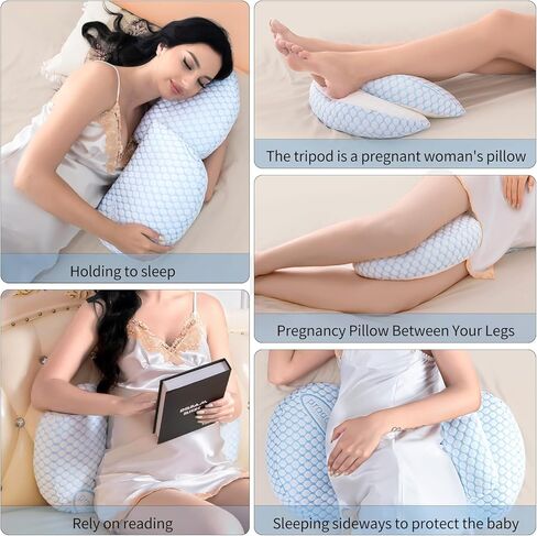 Pregnancy Pillow for Sleeping,Soft Pillows for Pregnancy Side Sleeper,Maternity Pillow,Small Body Pillow Support for Back,Belly,HIPS,Legs with Detachable and Adjustable Pillow Cover in Saudi Arabia