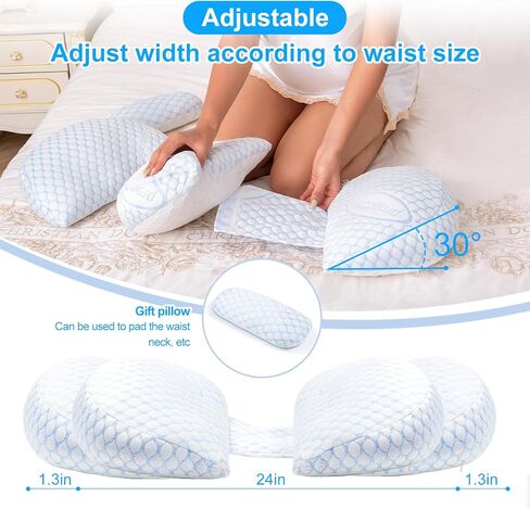Pregnancy Pillow for Sleeping,Soft Pillows for Pregnancy Side Sleeper,Maternity Pillow,Small Body Pillow Support for Back,Belly,HIPS,Legs with Detachable and Adjustable Pillow Cover in Saudi Arabia