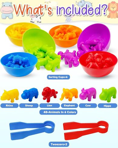48 Pcs Counting Dinosaurs Toys for Kids 3-5, 4-8, Montessori Learning Toys | Montessori Toys for 3 Year Old, Toddler Sensory Toy, Counting Bears, Preschool Educational Toy for Boys Girls, Birthday Gifts in Saudi Arabia