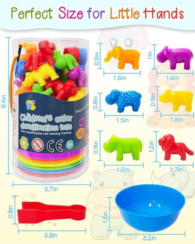 48 Pcs Counting Dinosaurs Toys for Kids 3-5, 4-8, Montessori Learning Toys | Montessori Toys for 3 Year Old, Toddler Sensory Toy, Counting Bears, Preschool Educational Toy for Boys Girls, Birthday Gifts in Saudi Arabia