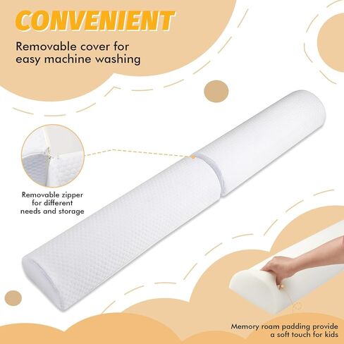 YIHATA Bed Rail for Toddlers, 1 Pack Foldable Baby Bed Rail Guard Kids Foam Bed Bumper Safety Bed Rail for Toddlers with Non-Slip Machine Washable Cover Bed Side Rail for Queen, King, Twin Bed in Kuwait