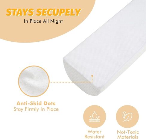 YIHATA Bed Rail for Toddlers, 1 Pack Foldable Baby Bed Rail Guard Kids Foam Bed Bumper Safety Bed Rail for Toddlers with Non-Slip Machine Washable Cover Bed Side Rail for Queen, King, Twin Bed in Kuwait