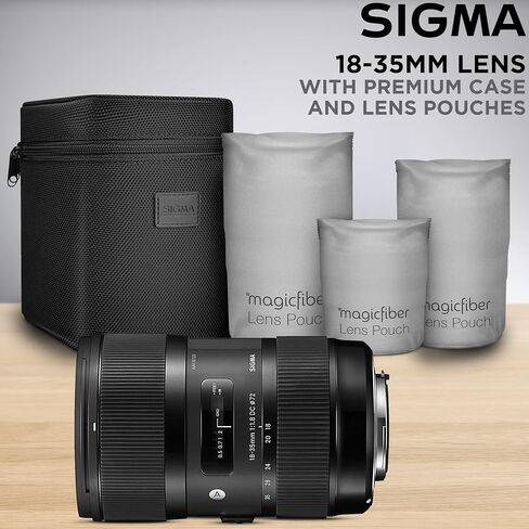 Sigma 18-35mm F1.8 Art DC HSM Lens for Canon DSLR Cameras with SanDisk 128gb SD Card & Altura Photo Advanced Accessory and Travel Bundle in Saudi Arabia