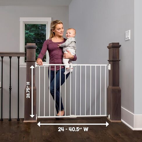 Regalo 2-in-1 Extra Wide Stairway and Hallway Walk Through Baby Safety Gate, Award Winning Brand, Hardware Mounting, Black in Kuwait