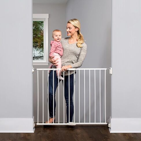 Regalo 2-in-1 Extra Wide Stairway and Hallway Walk Through Baby Safety Gate, Award Winning Brand, Hardware Mounting, Black in Kuwait