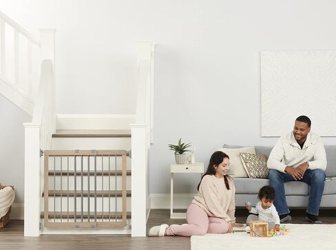 Regalo 2-in-1 Extra Wide Stairway and Hallway Walk Through Baby Safety Gate, Award Winning Brand, Hardware Mounting, Black in Kuwait