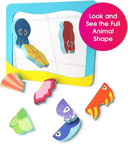 Edushape Magic Mirror Shapes Baby Bath Foam Toys Mirror - Stick-On Removable Baby Foam Bath Toys for Toddlers 1-3 - Learning Bath Toys Foam Mirror Teach Cause & Effect, Reasoning, Cognitive Skills in Saudi Arabia