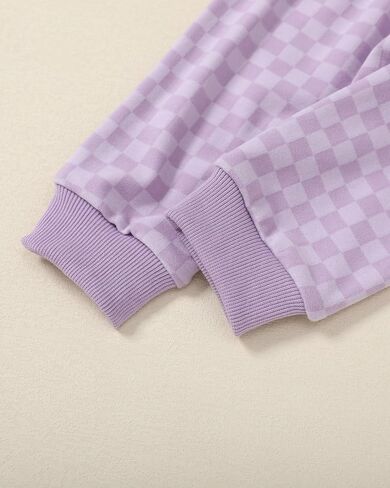 WESIDOM Toddler Baby Girl Clothes Checkered Long Sleeve Pullover Tops + Pants Toddler Girl Sweatsuit Fall Winter Outfits in Kuwait