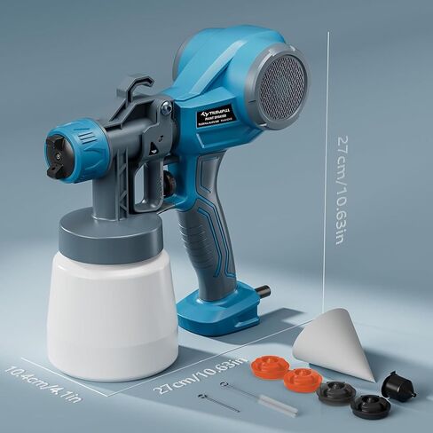 Tilswall Alien 500 Paint Sprayer HVLP Electric Spray Paint Gun Lightweight with 4 Nozzles & 3 Spray Patterns, 100 DIN-s, Ideal Paint Sprayer for Furniture, Fences, Walls, Cabinets, DIY in Saudi Arabia