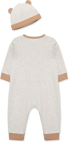 Little Me Simply Essential Solids 100% Organic Clothes for Baby Coverall and Hat Set, 3 Months - 12 Months in Saudi Arabia