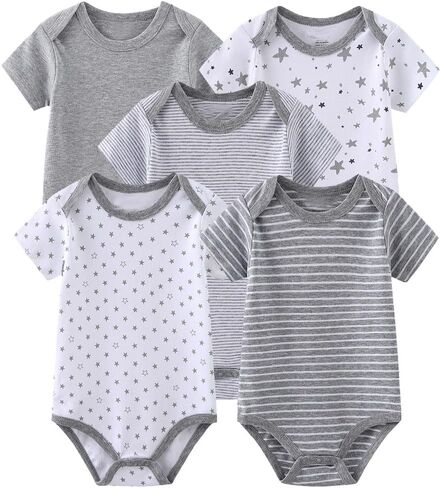 Chamie Newborn Short Sleeve Baby Bodysuit Baby Clothes set 9 Pack for Boys and Girls in Saudi Arabia