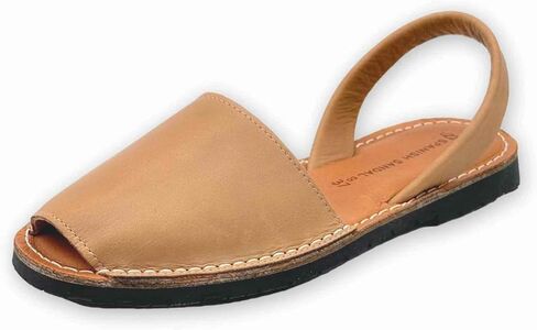 The Spanish Sandal co Classic Flat Sandals for Women, Dressy Soft Leather Peep Toe Sandals for Women, Versatile Casual Slip-on Flats in Saudi Arabia