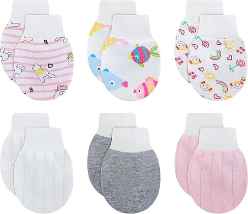 Wrist Tab Baby Mittens 0-6,6-12 Months Organic Cotton for Newborn Baby Boys Girls in Saudi Arabia