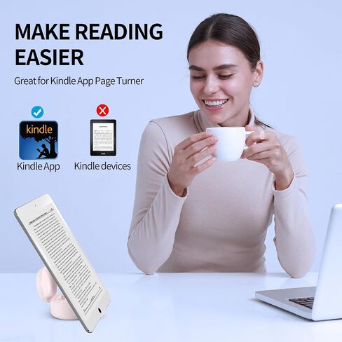 Upgrade Scrolling Ring, Remote Control for TikTok, Bluetooth Ring Scroller with Stand, Bluetooth Camera Remote Compatible with iPhone, iPad, iOS Android Cell Phone-Pink in Saudi Arabia