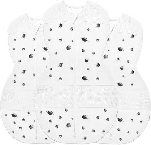 Happiest Baby Sleepea Organic Cotton Baby Swaddle, Large | GOTS Certified Organic Cotton, Breathable, Hip Healthy, Arms-Out Transition, Two-Way Zipper, Doctor Designed in Saudi Arabia