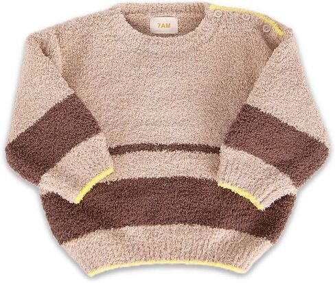 7AM Enfant Unisex Baby Sweater - Long Sleeve Toddler Striped Sweater, Soft Sweatshirt for Baby Boy & Girl | Machine Washable in Saudi Arabia