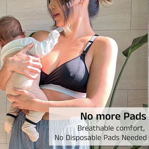 Absobra Nursing Pad-Free Nursing Bra for Easy Breastfeeding Maternity Essential Wireless Full-Coverage Comfort in Saudi Arabia