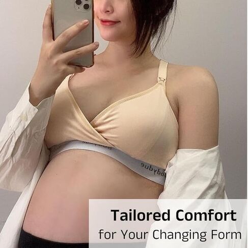 Absobra Nursing Pad-Free Nursing Bra for Easy Breastfeeding Maternity Essential Wireless Full-Coverage Comfort in Saudi Arabia