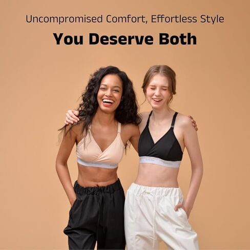 Absobra Nursing Pad-Free Nursing Bra for Easy Breastfeeding Maternity Essential Wireless Full-Coverage Comfort in Saudi Arabia