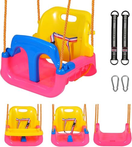 RedSwing Toddler Swing Outdoor,4 in 1 Baby Swing Seat, Anti-Flip Snug and Secure Detachable Infants to Teens Kids Swing Seat for Outdoor Playground, Backyard,Garden,Park,Play Equipment, Large Size in Saudi Arabia