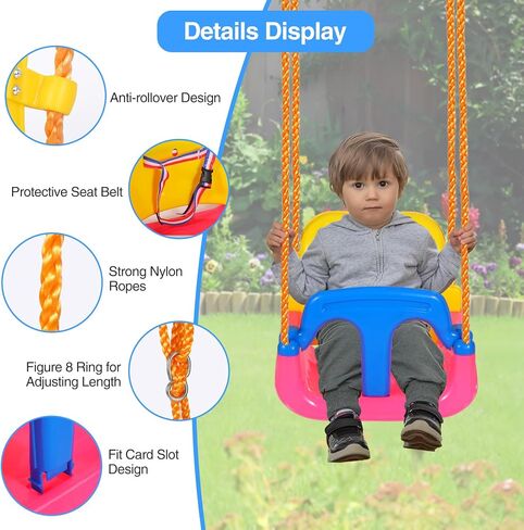 RedSwing Toddler Swing Outdoor,4 in 1 Baby Swing Seat, Anti-Flip Snug and Secure Detachable Infants to Teens Kids Swing Seat for Outdoor Playground, Backyard,Garden,Park,Play Equipment, Large Size in Saudi Arabia