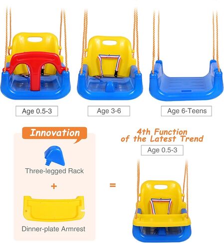 RedSwing Toddler Swing Outdoor,4 in 1 Baby Swing Seat, Anti-Flip Snug and Secure Detachable Infants to Teens Kids Swing Seat for Outdoor Playground, Backyard,Garden,Park,Play Equipment, Large Size in Saudi Arabia