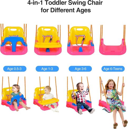 RedSwing Toddler Swing Outdoor,4 in 1 Baby Swing Seat, Anti-Flip Snug and Secure Detachable Infants to Teens Kids Swing Seat for Outdoor Playground, Backyard,Garden,Park,Play Equipment, Large Size in Saudi Arabia