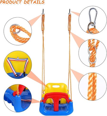 RedSwing Toddler Swing Outdoor,4 in 1 Baby Swing Seat, Anti-Flip Snug and Secure Detachable Infants to Teens Kids Swing Seat for Outdoor Playground, Backyard,Garden,Park,Play Equipment, Large Size in Saudi Arabia