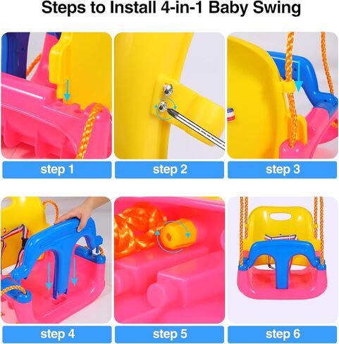 RedSwing Toddler Swing Outdoor,4 in 1 Baby Swing Seat, Anti-Flip Snug and Secure Detachable Infants to Teens Kids Swing Seat for Outdoor Playground, Backyard,Garden,Park,Play Equipment, Large Size in Saudi Arabia