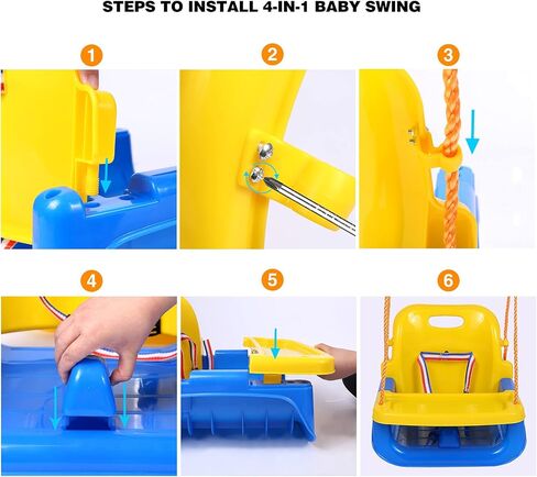 RedSwing Toddler Swing Outdoor,4 in 1 Baby Swing Seat, Anti-Flip Snug and Secure Detachable Infants to Teens Kids Swing Seat for Outdoor Playground, Backyard,Garden,Park,Play Equipment, Large Size in Saudi Arabia