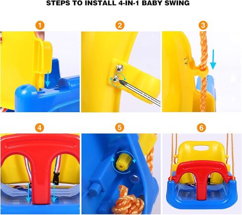 RedSwing Toddler Swing Outdoor,4 in 1 Baby Swing Seat, Anti-Flip Snug and Secure Detachable Infants to Teens Kids Swing Seat for Outdoor Playground, Backyard,Garden,Park,Play Equipment, Large Size in Saudi Arabia