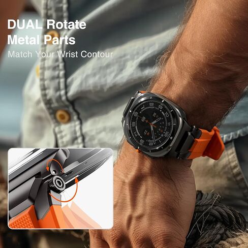 ULTIMAL Watch Band Compatible for Samsung Galaxy Watch Ultra 47mm(2024) Compatible with Samsung Watch Strap Bands for Men Sport Bands for Watch Rugged Premium TPU & Metal in Kuwait