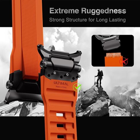 ULTIMAL Watch Band Compatible for Samsung Galaxy Watch Ultra 47mm(2024) Compatible with Samsung Watch Strap Bands for Men Sport Bands for Watch Rugged Premium TPU & Metal in Kuwait