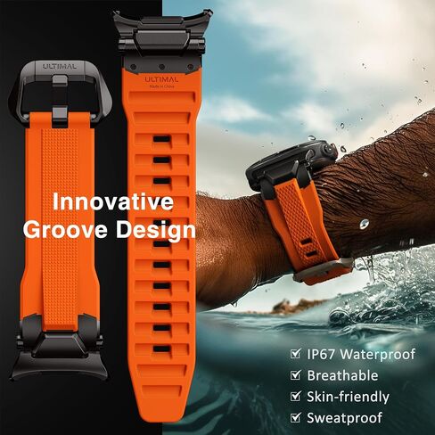 ULTIMAL Watch Band Compatible for Samsung Galaxy Watch Ultra 47mm(2024) Compatible with Samsung Watch Strap Bands for Men Sport Bands for Watch Rugged Premium TPU & Metal in Kuwait