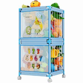 Kids Stuffed Animal Storage Zoo: Extra Large Stuffed Animal Organizer Bin with Lid, Stainless Steels Plush Holder Box for Boys Girls - Stuffed Animal Jail Cage for Bedroom Nrusery Playroom