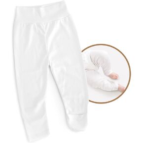 Pimbi&Bimpi Baby Pants | Premium Peruvian PIMA Cotton | White Footed Baby Pants | Unisex: Baby boy Pants and Baby Girl Pants