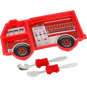 Funwares Engaging Kids' Dinnerware Set: Durable, Divided Plate, Ideal for Picky Eaters, Educational Mealtime, Easy Cleaning, Gift For Toddlers