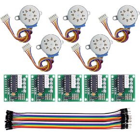 5 Sets 28BYJ-48 Stepper Motor ULN2003 Driver Board，28BYJ 48 uln2003 5V Small Stepper Motor Driver Board Compatible with Arduino