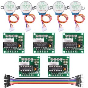 5 Sets 28BYJ-48 ULN2003 5V Small Stepper Motor，ULN2003 Driver Board 28BYJ-48 Stepper Motor Compatible with Arduino