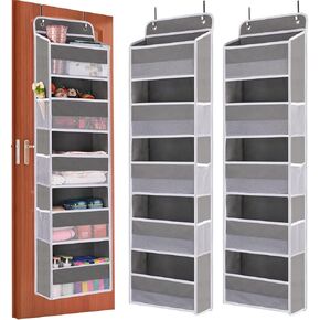 2 Pack Over the Door Organizer, 4-Shelf Heavy Duty Hanging Organizer Storage, 44lbs Load Room Organizers and Storage for Nursery, Pantry, Bathroom, Closet, Camper/RV, Dorm, Baby Organizer